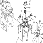 YM119244-42000 / 119244-42000 / YM119660-42009 / YM119660-42009 Водяной насос Komatsu 3D68 / Yanmar 3TNA68, 3TNE68, 3TNA72 